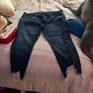 American Eagle Outfitters Dark Blue Distressed Jeans